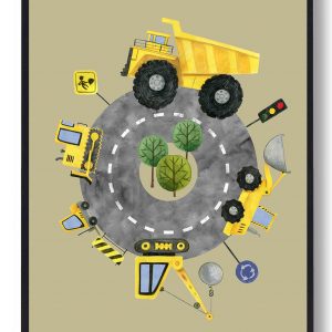 O-vejbane - håndtegnet plakat (gul) (Størrelse: M - 30x40cm)