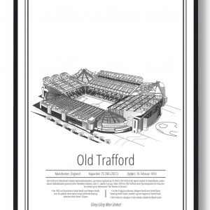 Old Trafford - Manchester United - stadion plakat (Størrelse: M - 30x40cm)