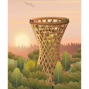 Vissevasse Plakat - 30x40 cm - Forest Tower