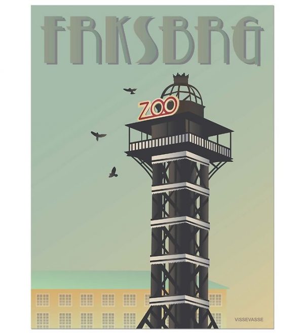 Vissevasse Plakat - 30x40 - Frederiksberg - Zoo Tårnet