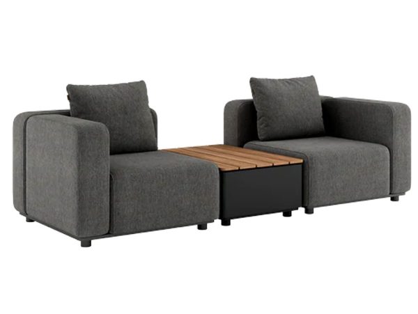 Cobana Lounge Sofa - 2 pers. m/Patio Storage Table inkl. puder - Grey - SACKit