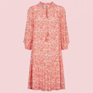 Faiza short dress, kjole til knæet i pink blomster print