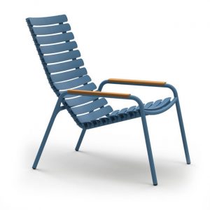 ReClips Lounge chair - Bamboo/Sky blue - HOUE