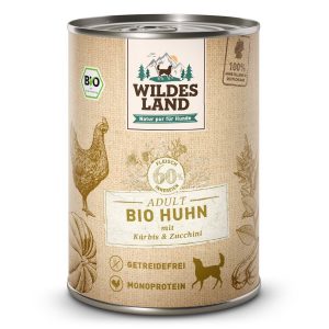 Wildes Land BIO Kylling økologisk dåsemad til hunde, 400g