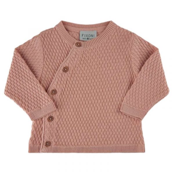 Fixoni - Baby Girl Knit Cardigan - Rose - 86