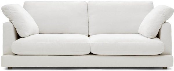 Gala, 3-personers sofa, rustik, stof by Kave Home (H: 87 cm. x B: 210 cm. x L: 105 cm., Hvid)