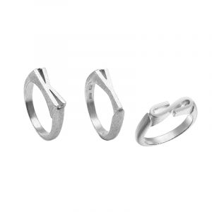 Initials Ring i rhodineret sølv med bogstaver - Y