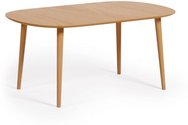 Oqui, Spisebord med udtræk, nordisk, moderne, rustik by Kave Home (H: 74 cm. x B: 160 cm. x L: 100 cm., Natur)
