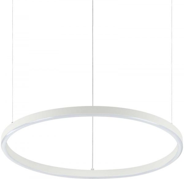Oracle, Pendel lampe, Slim, aluminium by Ideal Lux (D: 50 cm. x H: 2 cm., Hvid/3000 kelvin)