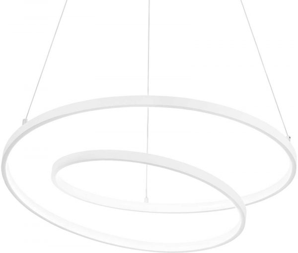 Oz, Pendel lampe, Sp, metal by Ideal Lux (D: 80 cm. x H: 24 cm., Hvid)