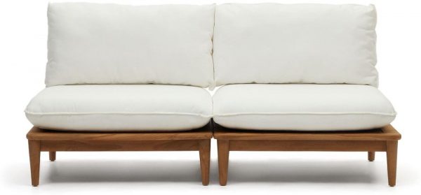 Portitxol, 2-personers sofa, rustik, solidt træ by Kave Home (H: 65 cm. x B: 180 cm. x L: 90 cm., Natur)
