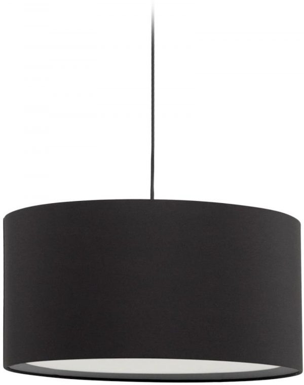 Santana, Pendel lampe, moderne, nordisk, stof by Kave Home (H: 25 cm. x B: 40 cm. x L: 40 cm., Sort)