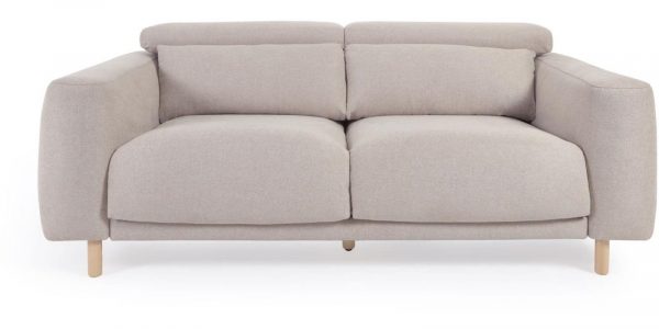 Singa, 3-personers sofa, Stof by Kave Home (H: 98 cm. x B: 215 cm. x L: 114 cm., Beige)