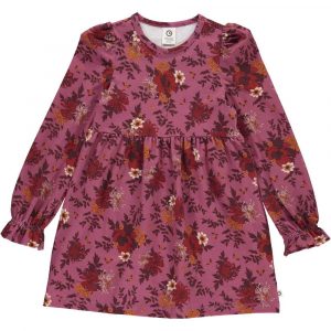 Bloomy langærmet kjole - Boysenberry/Fig/Berry red - 110