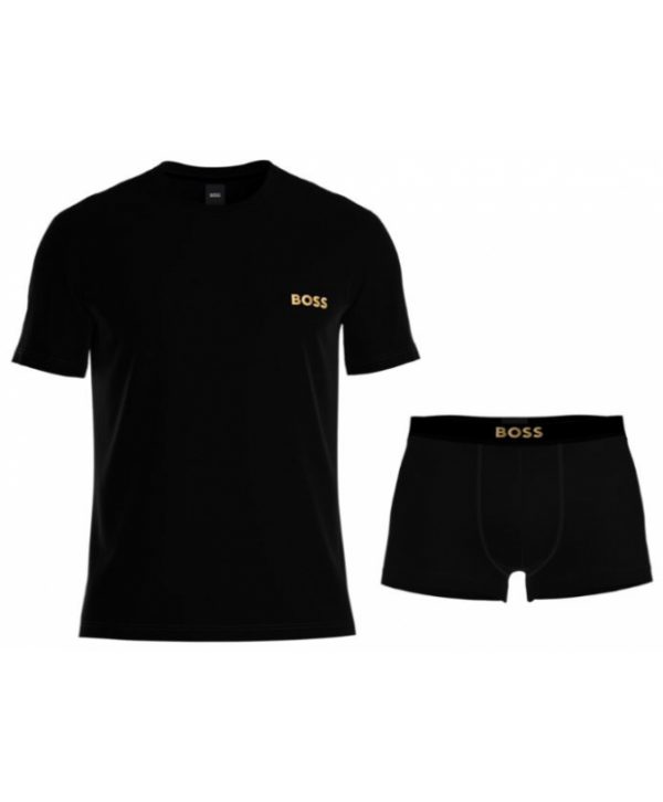 BOSS T-shirt & boxershorts i gaveæske i sort til herre