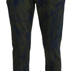 Dolce & Gabbana Blå Grøn Bomuld Bukser & Jeans
