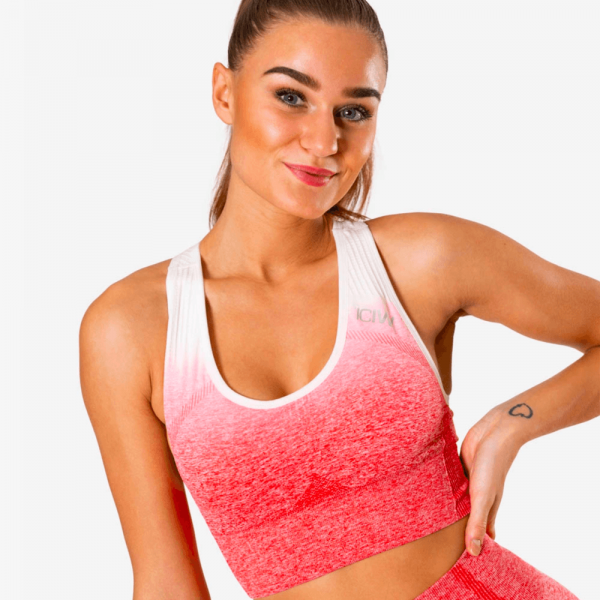 ICANIWILL Ombre Seamless Sports Bra Red