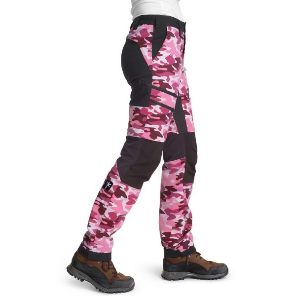 Is not enough Womens Arete Zipoff Pants (Lyserød (FUCHSIA PINK CAMOUFLAGE) Small)