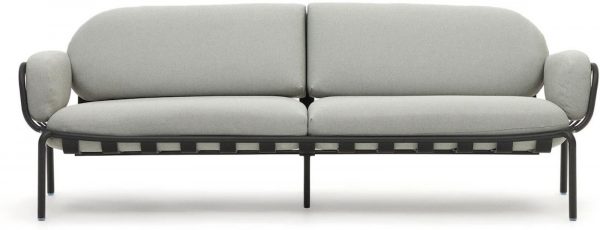 Joncols, Udendørs 3-personers sofa, moderne, nordisk, metal by Kave Home (H: 72 cm. x B: 224 cm. x L: 80 cm., Grå)