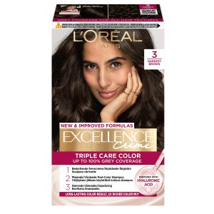 L'Oréal Paris Excellence Creme Hair Color 3 Natural Darkest Brown 1 stk