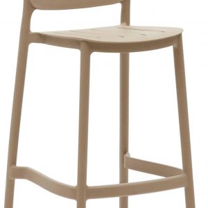 Morella, Udendørs barstol, moderne, nordisk, plast by Kave Home (H: 93,5 cm. x B: 46 cm. x L: 48 cm., Beige)