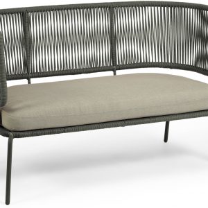 Nadin, Udendørs 2-personers sofa by Kave Home (H: 80 cm. B: 135 cm. L: 65 cm., Grøn)
