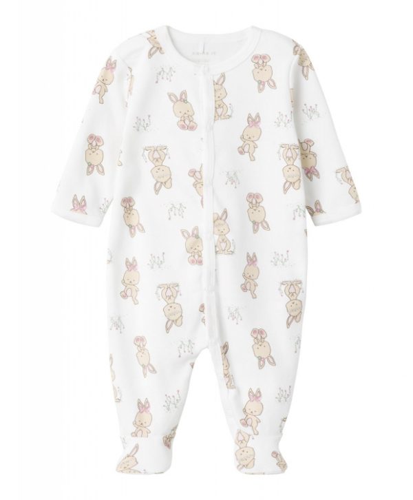 Name it pyjamas dragt i hvid m. kanin motiv til børn