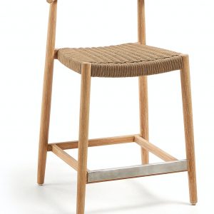 Nina, Udendørs barstol by Kave Home (H: 94 cm. B: 54 cm. L: 54 cm., Brun/Natur)
