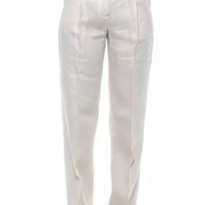 Peserico Beige/Hvid Bomuld Bukser & Jeans