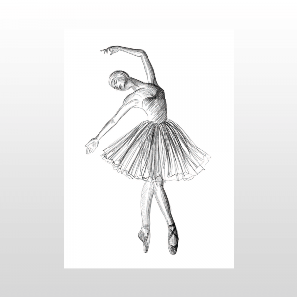 Plakat "Ballet tegning" A4