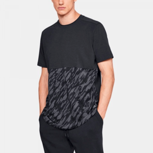 Under Armour Mens Sportstyle Camo Block T-Shirt Casual Top Black