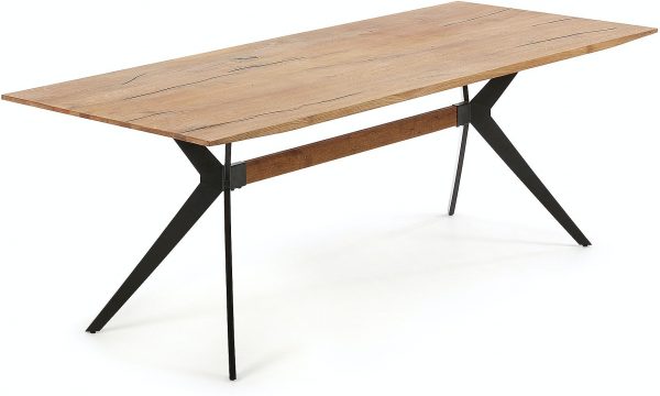 Amelie, Spisebord by LaForma (H: 76 cm. B: 90 cm. L: 160 cm., Mørk Natur/Sort)