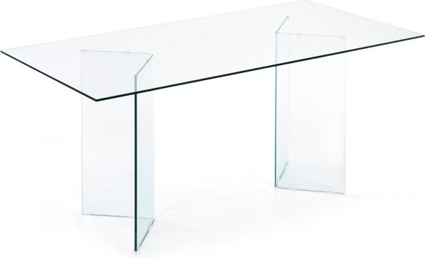 Burano, Spisebord, Glasbord, moderne by LaForma (H: 78 cm. B: 180 cm. L: 90 cm., Klar)