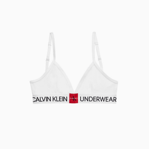 Calvin Klein Triangle Bralette White Pige - Legekammeraten.dk