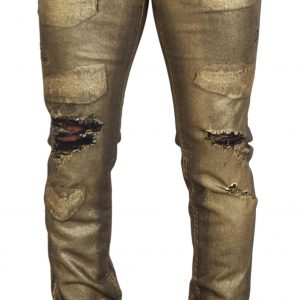 Dolce & Gabbana Guld Bomuld Bukser & Jeans