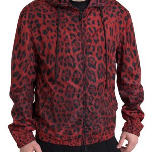 Dolce & Gabbana Rød Leopard Bomber Jakke & Frakke