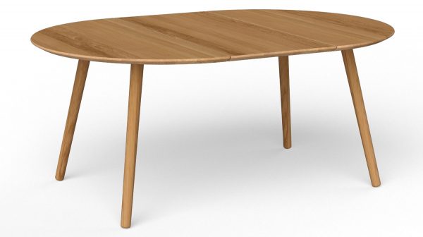 EAT spisebord Solid Med 1 Tillægsplade - Rund - Ø120 - VIA Copenhagen-Eg - Hvidolieret