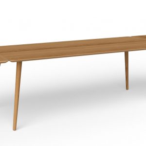 EAT Spisebord Solid med 2 Endetillægsplader - Rektangulært - 200x90 - VIA Copenhagen-Eg - Naturolieret
