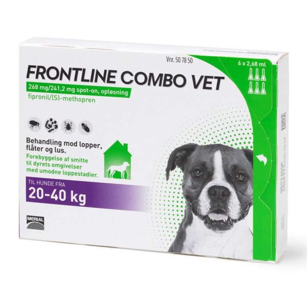 Frontline Combo til hunde 20-40 kg - BONUSPAKKE 6 STK