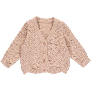 Knit needle out cardigan - Spa rose - 74