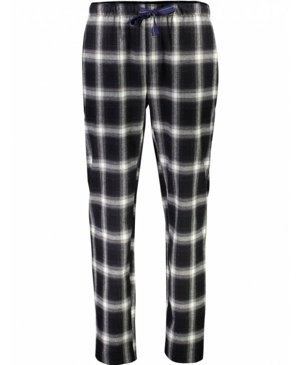 Lindbergh pyjamasbukser i sort med tern til herre