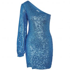 NOISY MAY dame kjole NMSCARLETT - Dark Blue SEQUINS