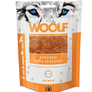 Qpet - Woolf Kylling med Skalddyr 100g Hundegodbidder - Dog Treats