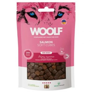 Qpet - Woolf Soft Cubes Salmon, 100g Hundegodbid - Dog Treats