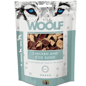 Qpet - Woolf Sushi med Kylling og Torsk 100g Hundegodbidder - Dog Treats