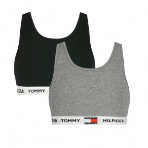 Tommy Hilfiger 2-Pak Bralette Grey/Black - Legekammeraten.dk