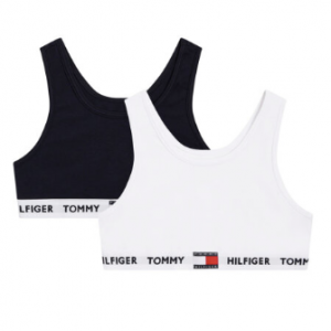 Tommy Hilfiger 2-Pak Bralette White/Black - Legekammeraten.dk