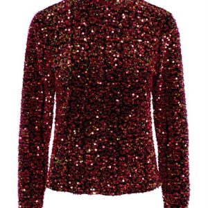 Y.A.S - Pinko Sequin Ls Blouse - Sort Pink