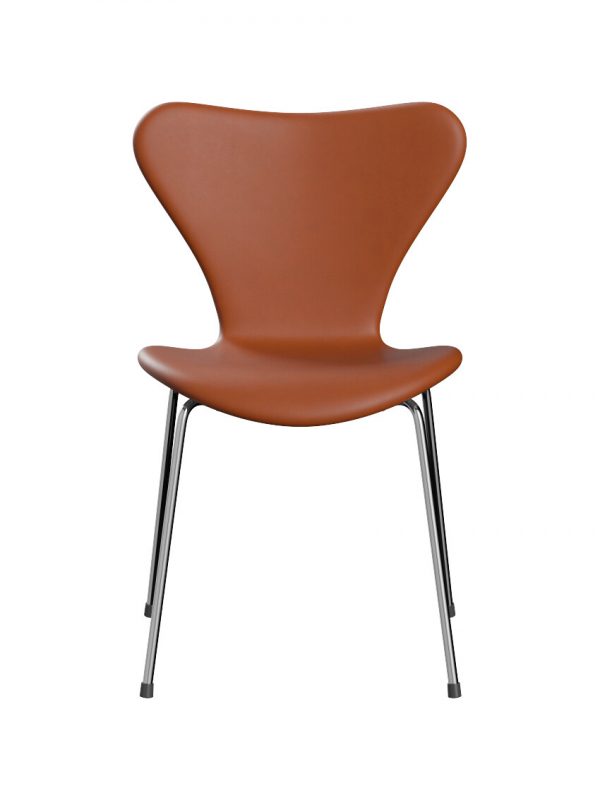 3107 stol, fuldpolstret Essential læder valnød/krom stel af Arne Jacobsen