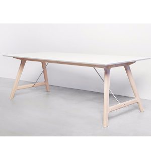 Andersen Furniture T7 spisebord - 95 x 170 cm. - hvid laminat - hvidolieret eg